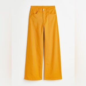 H&M Yellow Flare Wide-Leg Jeans